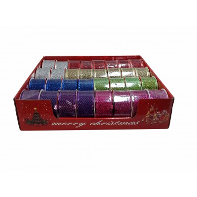  CINTA NAVIDEÑA RED BRILLANTE 3.8X 250CM