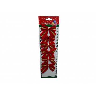  MOÑO 5CMX6 ROJO C/RAYA DORADA