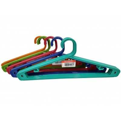 PERCHA ROPA PLAST. X 4 COLORES SURT.
