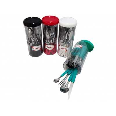 JUEGO CUBIERTOS M/PLAST E/TUBO 24 PIEZAS