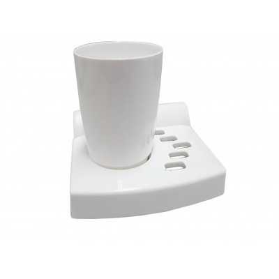 PORTA CEPILLOS C/VASO ADHESIVO E/BOLSA