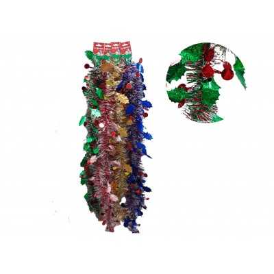  LAMETA BLANCA Y DORADA C/HOJAS 0.06X1.8MTS.