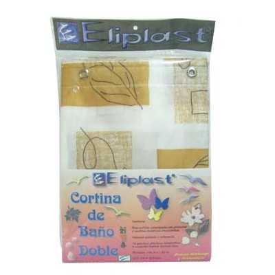 CORTINA DE BAÑO DOBLE C/GANCHO 1.80 X 1.80 MTS (70 MIC)