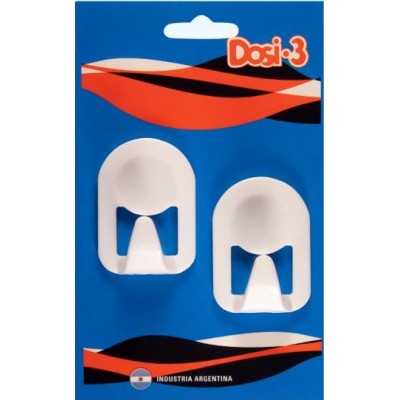 GANCHO AUTOADHESIVO CAPILLA MED. BLANCA X2