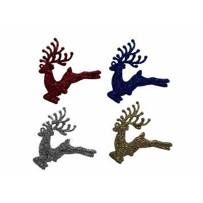  COLGANTE CIERVO 8CM X4UNID (SURT. COLORES)