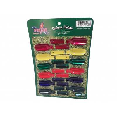 CUCHARA MATERA METALICA COLORES SURT. 11 CM