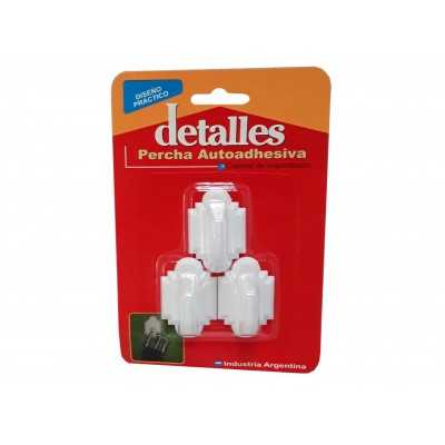 GANCHO AUTOADHESIVO MED. X 3