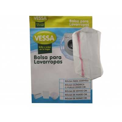 BOLSA LAVARROPAS C/FUELLE 22X33CM CILINDRICA VESSA
