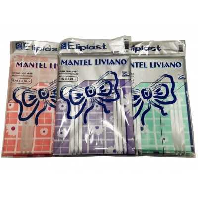 MANTEL PLAST. LIVIANO ESTAMPADO 1.40 X 2.20 MTS.