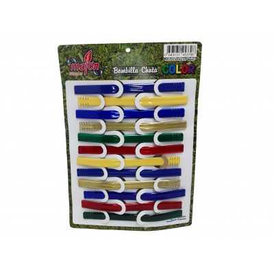 BOMBILLA PLANA CORTA COLORES SURT.