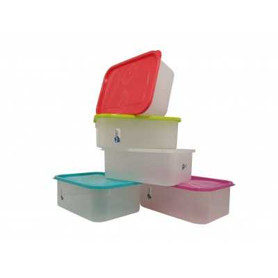 CONTENEDOR PLAST. COLOR C/TAPA TRANSP. 8LTS (35X13X25)